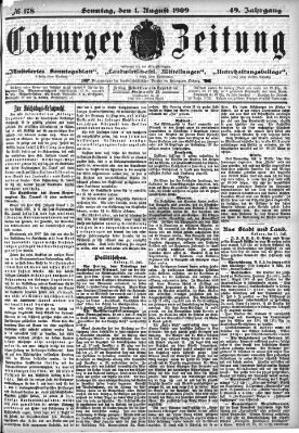 Coburger Zeitung Sonntag 1. August 1909