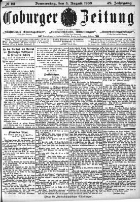 Coburger Zeitung Donnerstag 5. August 1909