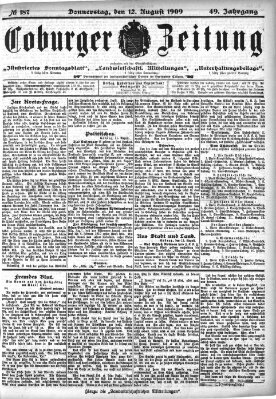 Coburger Zeitung Donnerstag 12. August 1909