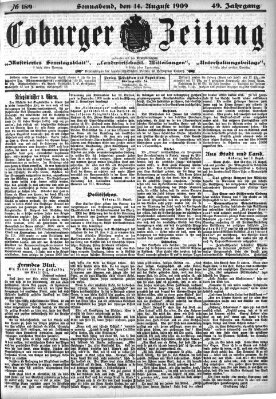 Coburger Zeitung Samstag 14. August 1909