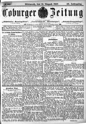 Coburger Zeitung Mittwoch 18. August 1909