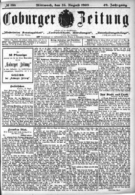 Coburger Zeitung Mittwoch 25. August 1909