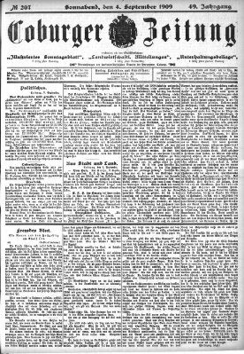 Coburger Zeitung Samstag 4. September 1909