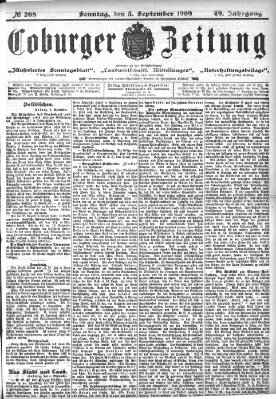 Coburger Zeitung Sonntag 5. September 1909