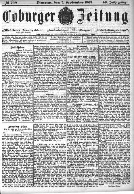 Coburger Zeitung Dienstag 7. September 1909