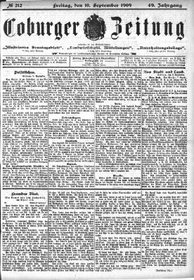 Coburger Zeitung Freitag 10. September 1909