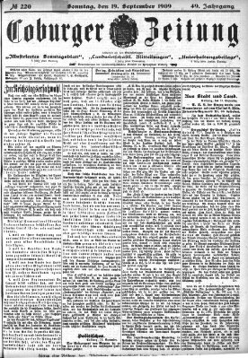 Coburger Zeitung Sonntag 19. September 1909