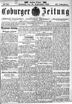 Coburger Zeitung Sonntag 26. September 1909