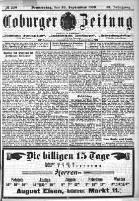 Coburger Zeitung Donnerstag 30. September 1909