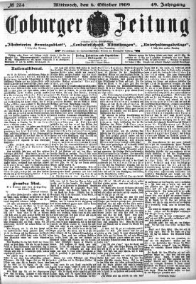 Coburger Zeitung Mittwoch 6. Oktober 1909