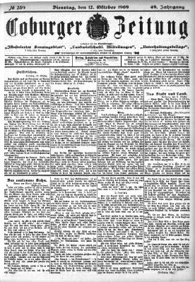 Coburger Zeitung Dienstag 12. Oktober 1909