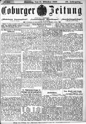 Coburger Zeitung Sonntag 17. Oktober 1909