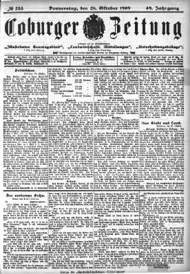 Coburger Zeitung Donnerstag 28. Oktober 1909