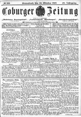 Coburger Zeitung Samstag 30. Oktober 1909