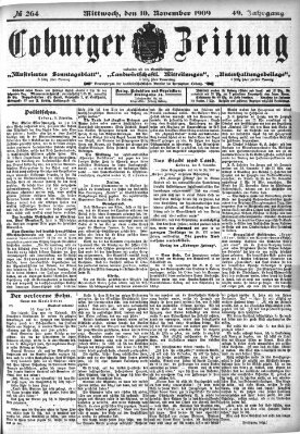 Coburger Zeitung Mittwoch 10. November 1909