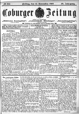 Coburger Zeitung Freitag 12. November 1909