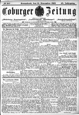 Coburger Zeitung Samstag 13. November 1909