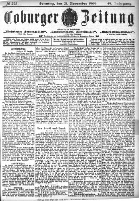 Coburger Zeitung Sonntag 21. November 1909