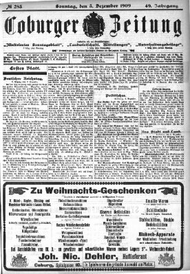 Coburger Zeitung Sonntag 5. Dezember 1909