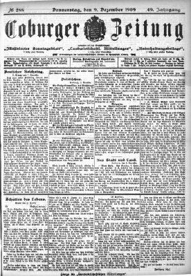 Coburger Zeitung Donnerstag 9. Dezember 1909