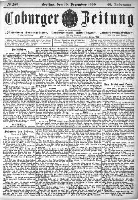 Coburger Zeitung Freitag 10. Dezember 1909