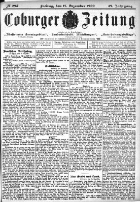 Coburger Zeitung Freitag 17. Dezember 1909