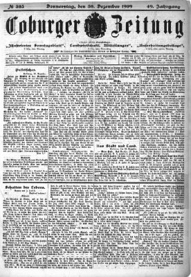 Coburger Zeitung Donnerstag 30. Dezember 1909