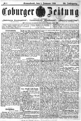 Coburger Zeitung Samstag 1. Januar 1910