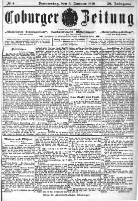 Coburger Zeitung Donnerstag 6. Januar 1910