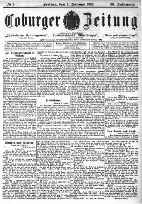 Coburger Zeitung Freitag 7. Januar 1910