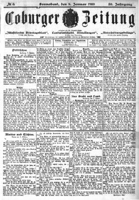 Coburger Zeitung Samstag 8. Januar 1910