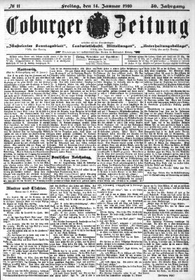 Coburger Zeitung Freitag 14. Januar 1910