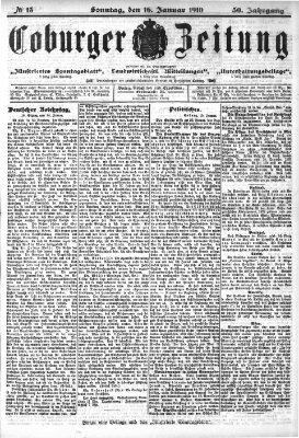 Coburger Zeitung Sonntag 16. Januar 1910