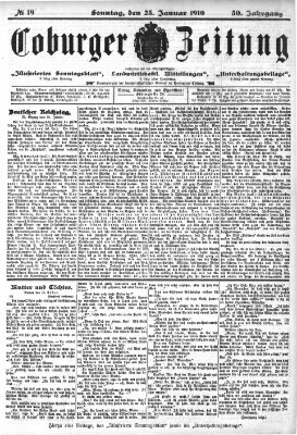 Coburger Zeitung Sonntag 23. Januar 1910