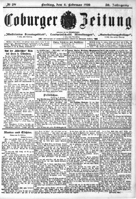 Coburger Zeitung Freitag 4. Februar 1910