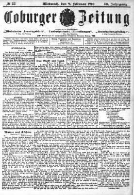 Coburger Zeitung Mittwoch 9. Februar 1910