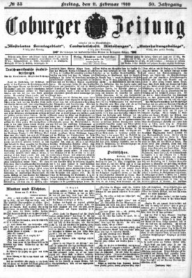 Coburger Zeitung Freitag 11. Februar 1910