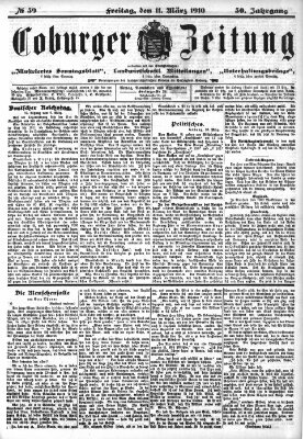 Coburger Zeitung Freitag 11. März 1910