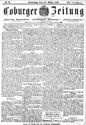 Coburger Zeitung Sonntag 27. März 1910