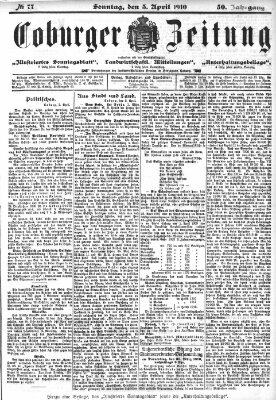 Coburger Zeitung Sonntag 3. April 1910