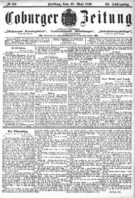 Coburger Zeitung Freitag 27. Mai 1910