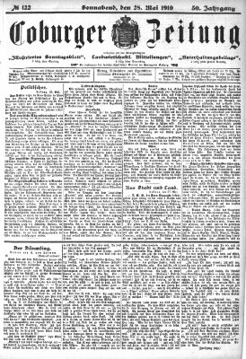 Coburger Zeitung Samstag 28. Mai 1910