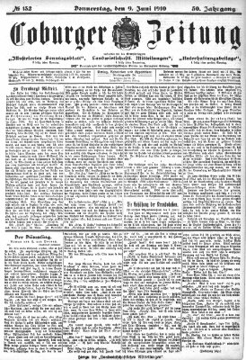 Coburger Zeitung Donnerstag 9. Juni 1910