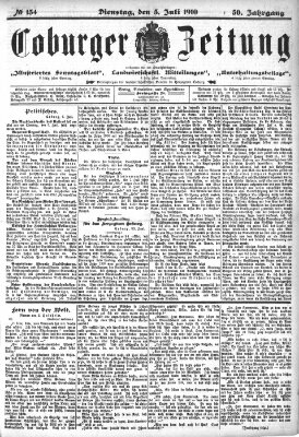 Coburger Zeitung Dienstag 5. Juli 1910