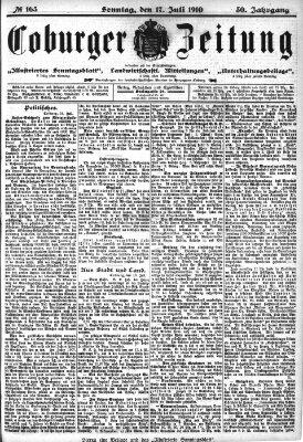 Coburger Zeitung Sonntag 17. Juli 1910