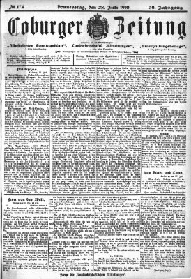 Coburger Zeitung Donnerstag 28. Juli 1910