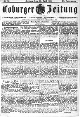 Coburger Zeitung Freitag 29. Juli 1910