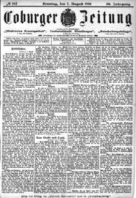 Coburger Zeitung Sonntag 7. August 1910