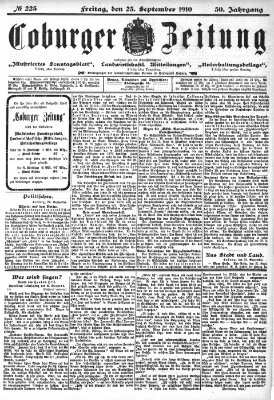 Coburger Zeitung Freitag 23. September 1910