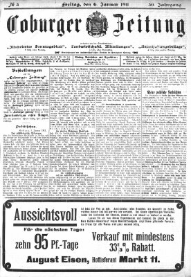 Coburger Zeitung Freitag 6. Januar 1911